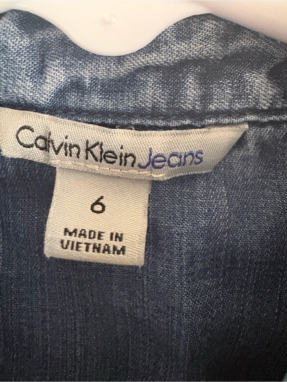 Calvin Klein Girls Jeans Blue Denim Distressed Dress Size 6 - Picture 7 of 9